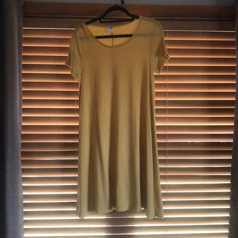 Mustard T-shirt Swing Dress